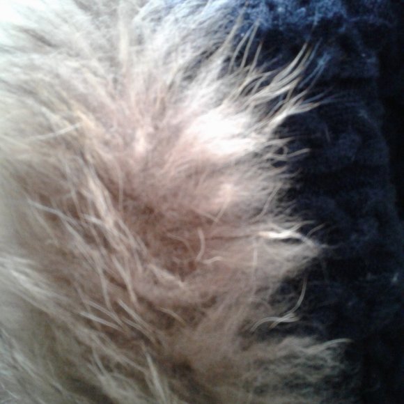 Rudsak woman winter coat size m/lg reall fur , new ,  leather belt, dark  blue - Picture 5 of 11